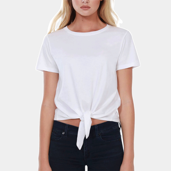 Ladies' Cotton Tie Front T-Shirt Thumbnail