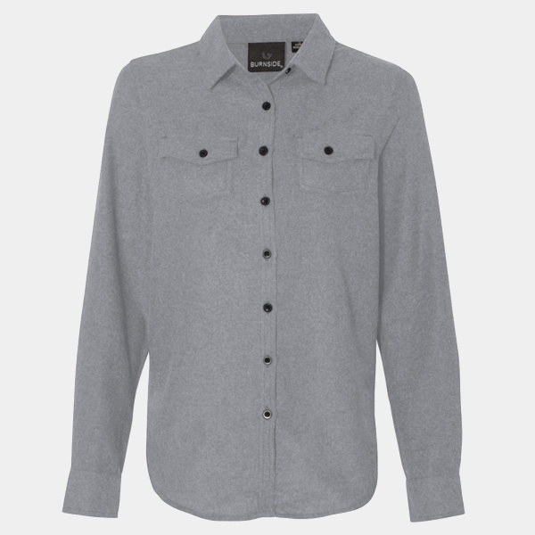 Ladies' Solid Flannel Shirt Thumbnail