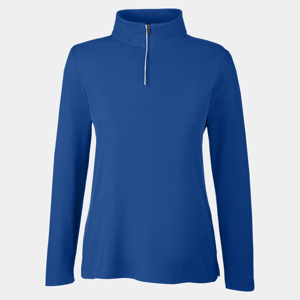 Ladies' Fusion ChromaSoft™ Pique Quarter-Zip Thumbnail
