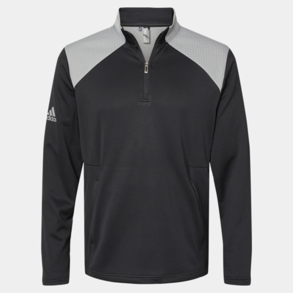 Men's Textured Mixed Media Quarter-Zip Pullover Thumbnail