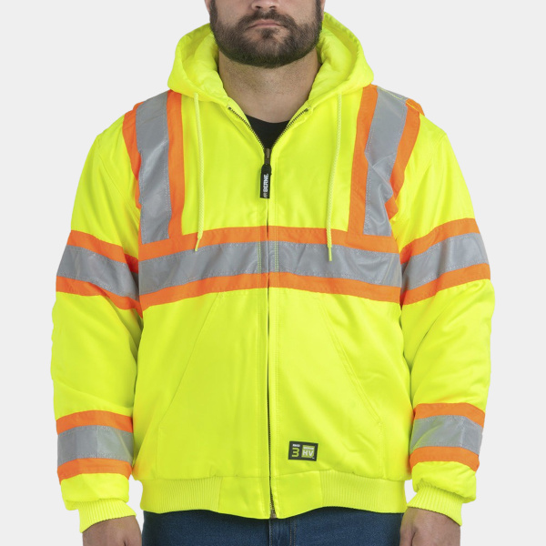Men's Hi-Vis Class 3 Hooded Active Jacket Thumbnail