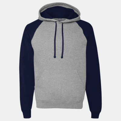 Unisex Nublend® Colorblocked Raglan Hooded Sweatshirt Thumbnail