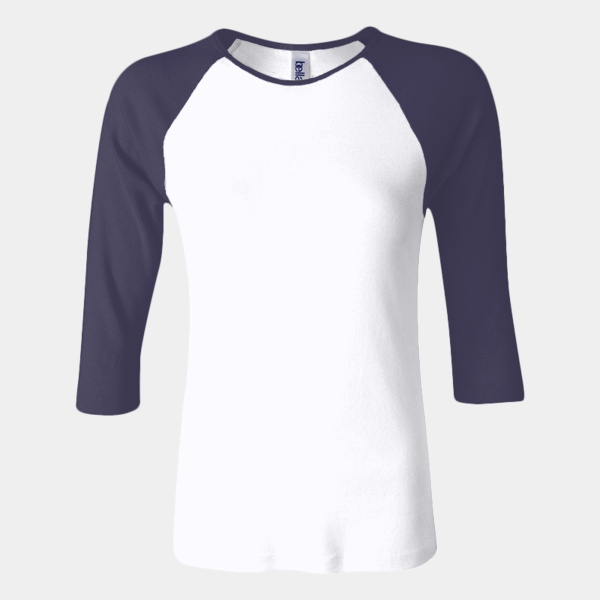 Ladies' Baby Rib Three-QuarterSleeve Contrast Raglan T-Shirt Thumbnail