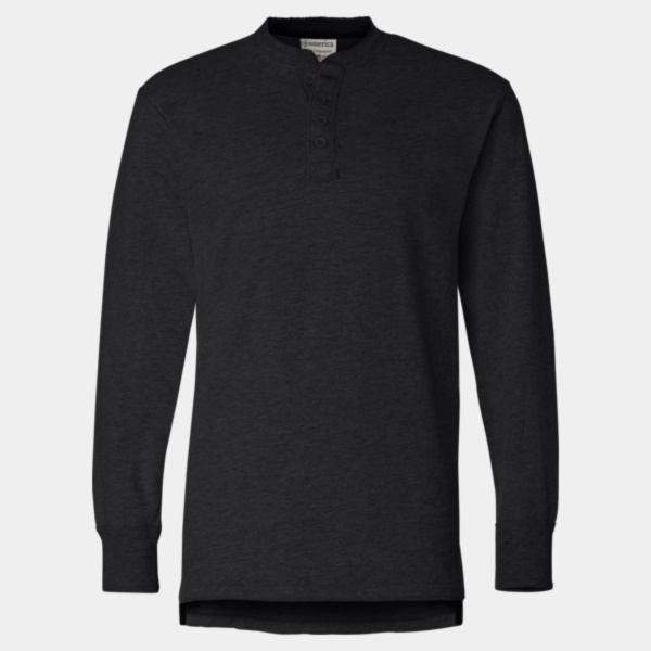 Men's Vintage Brushed Jersey Henley Thumbnail