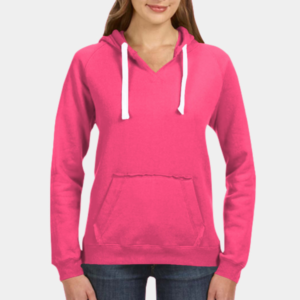 Ladies' Sydney Brushed V-Neck Hooded Sweatshirt Thumbnail