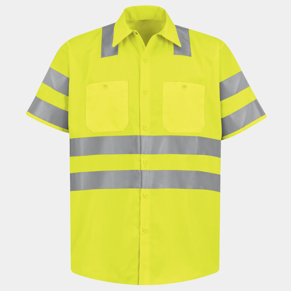 Men's High Visibility Safety Short Sleeve Work Shirt Thumbnail