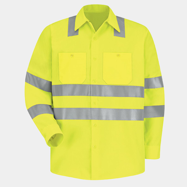 Men's High Visibility Safety Long Sleeve Work Shirt Thumbnail