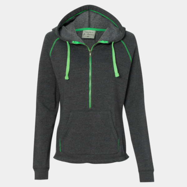 Women's Triblend Half-Zip Hooded Sweatshirt Thumbnail