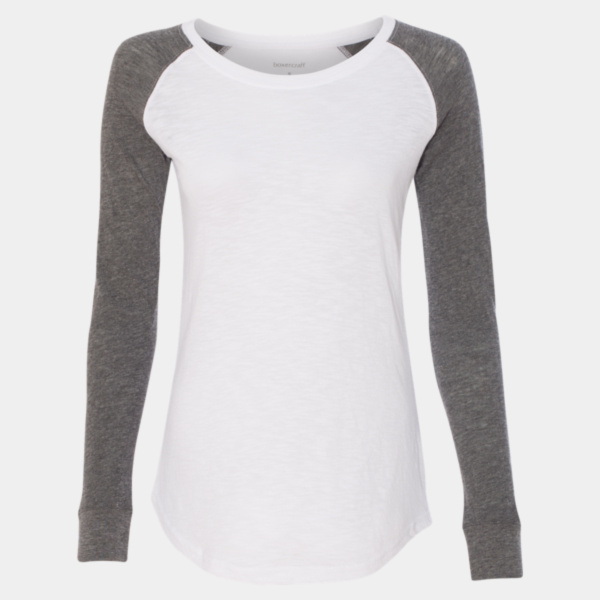 Women’s Preppy Patch Slub Long Sleeve T-Shirt Thumbnail