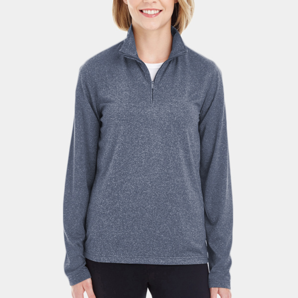 Ladies' Cool & Dry Heathered Performance Quarter-Zip Thumbnail