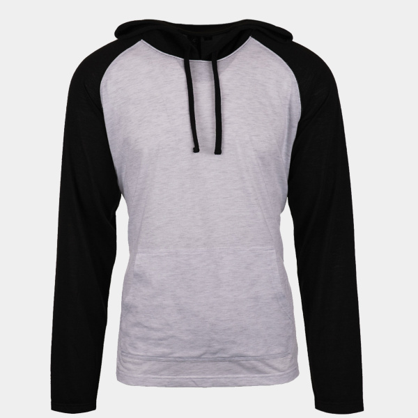Adult Raglan Sleeve Striped Jersey Hooded T-Shirt Thumbnail