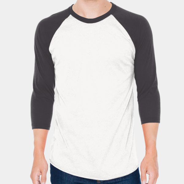 Unisex USA-Made 50/50 Poly/Cotton Raglan Three-Quarter Sleeve Tee Thumbnail