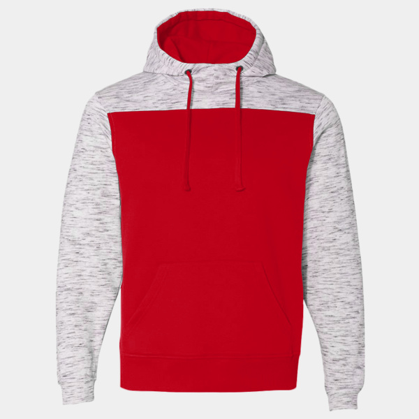 Adult Melange Color Blocked Hooded Sweatshirt Thumbnail