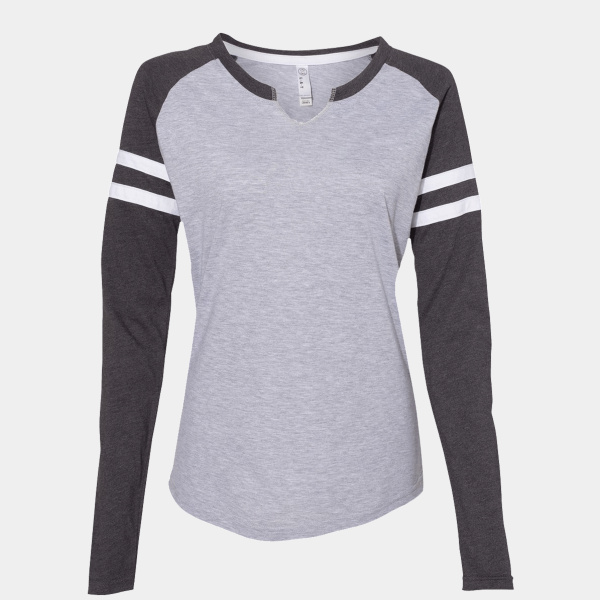 Women's Fine Jersey Mash Up Long Sleeve T-Shirt Thumbnail