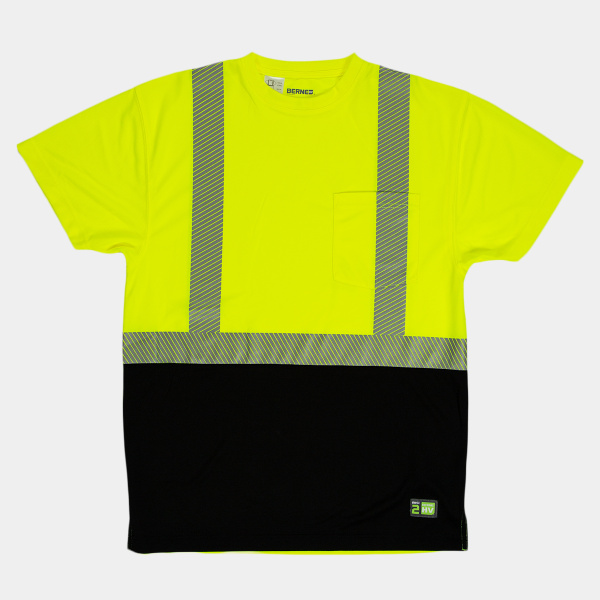 Unisex Hi-Vis Class 2 Color Blocked Pocket T-Shirt Thumbnail