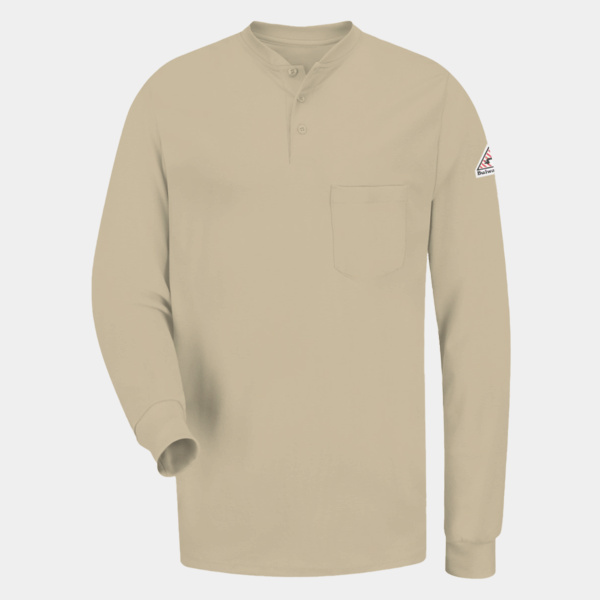 Men's Tall Long Sleeve Tagless Henley Shirt Thumbnail