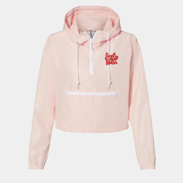 LOVE JACKET - Women's Lightweight Quarter-Zip Pullover Crop Windbreaker Thumbnail