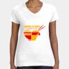 Women's Fine Jersey V-Neck Tee Thumbnail